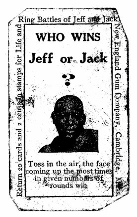 1910 New England Gum Flip Card Jack Johnson